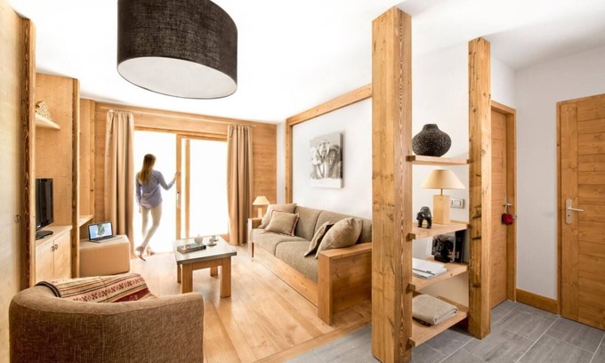 Les Brevieres Apartamento | 150m del centro estación, fitness, piscina, sauna, hammam, balcón, tv, 67m², Tignes
