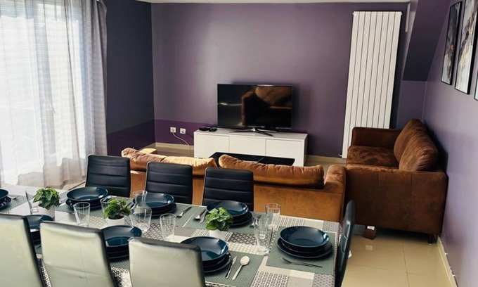 Villepinte Apartamento | 100m² - terrace & private parking - near Paris, CDG, Asterix, Disney