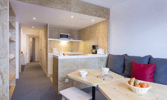 Arc-2000 Apartamento | 20m del centro estación, 4.o piso, balcón, tv, local para esquís, 61m², Les Arcs
