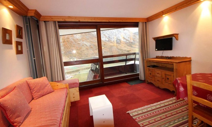 Tignes le Lac Apartamento | 10m del centro estación, 8.o piso, vista lago, balcón, tv, local para esquís, 28m², Tignes