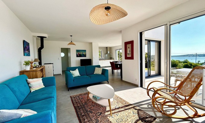 Camaret-sur-Mer Villa | casa contemporánea de 130m2.8 personas, vista al mar