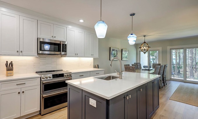 South Beach Condominio | 1468 Sound Villas- Vistas de sonido Coastal Chic y Calibogue