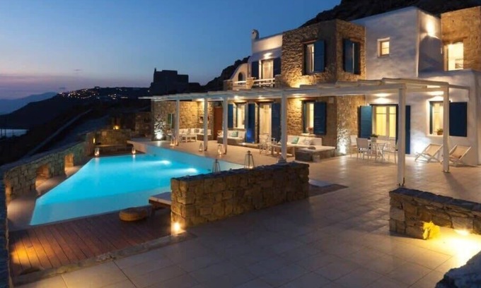 Agios Stefanos Otro | 180 ° View PRIVATE Pool Villa Choulakia to enjoy SUN kissing SEA