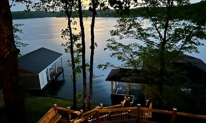 Leasburg Casa | 180 degree water views await in this 4 bedroom/3 full bath Hyco Lake Cottage!