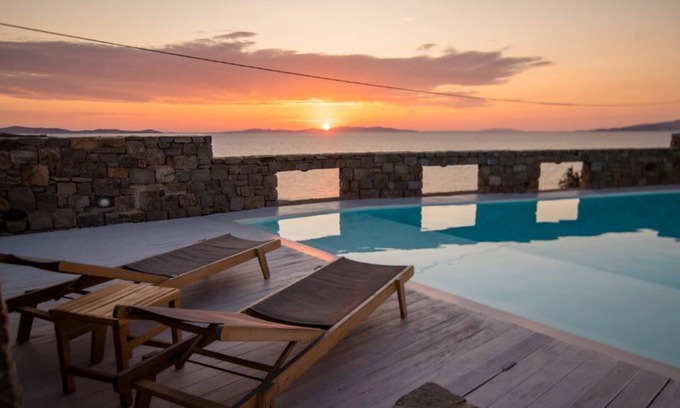 Agios Stefanos Villa | 180°View PRIVATE Pool Villa Choulakia to enjoy SUN kissing SEA!