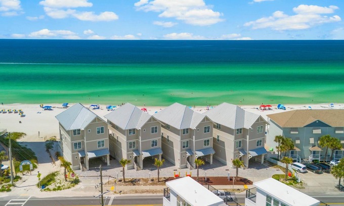 West Panama City Beach Casa | 2 Beachfront Homes - Whale Rested Family - 2 Private Pools, Slps 24, Book 2025!