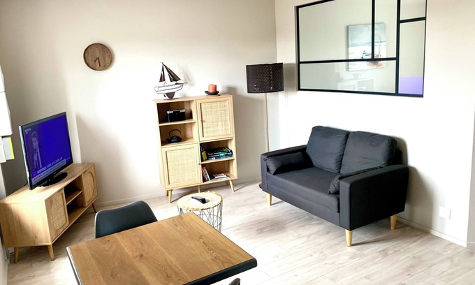 Donville-les-Bains Apartamento | 2 rooms- City center - 500m beach - All Comfort