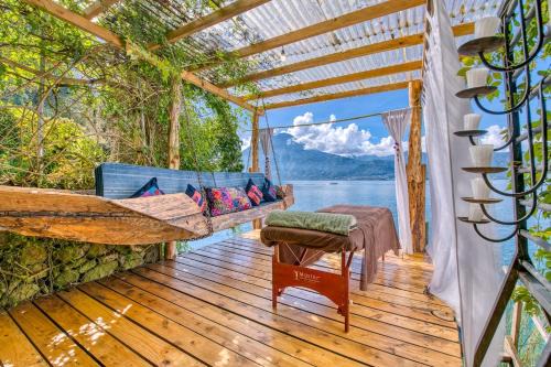 San Marcos La Laguna Casa | 2-story Lakefront castita, beach, kitchen, sauna
