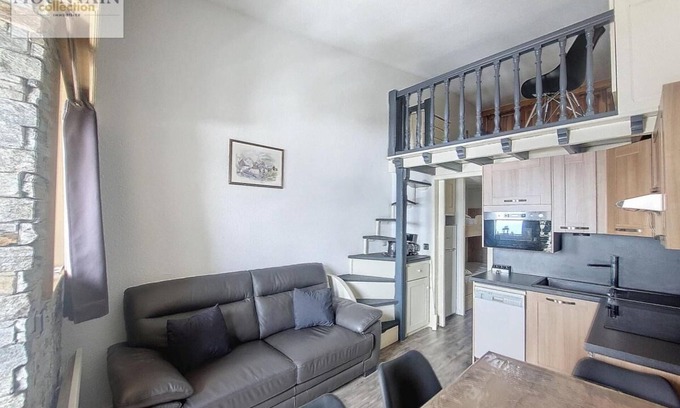 La Rosiere Apartamento | A 200m de las pistas de esquí, 3.o piso, vista valle, balcón, tv, local para esquís, 40m²