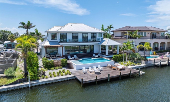 Holmes Beach Casa | 28-Night Min Luxury Canal Home with Pool & Deck