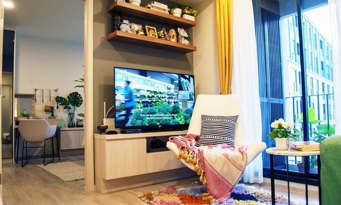 Rama 9 Condominio | 2BR / 2BTH ✦ Cocina ✦ Traslado al metro ✦ Piscina y gimnasio Smart Smart TV de 49 "✦ 100MBWiFi