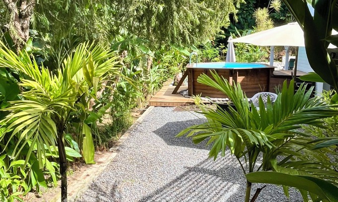 Cafeiere Cabaña | 2 casas rurales 4/8 pers piscina de naturaleza tropical 800m Playa Grande Anse-Deshaies