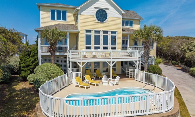 Emerald Isle Casa | 2nd Row Oceanview, private pool, elevator, golf cart, and easy beach access.