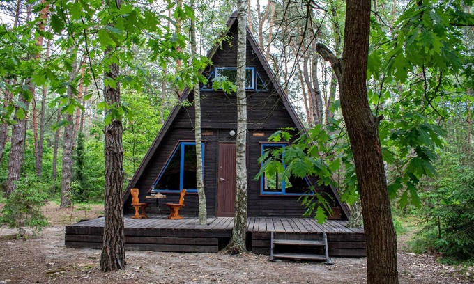 Wilga Cabina | 3 A-shaped cottages in a beautiful forest 1 hr drive from Warsaw