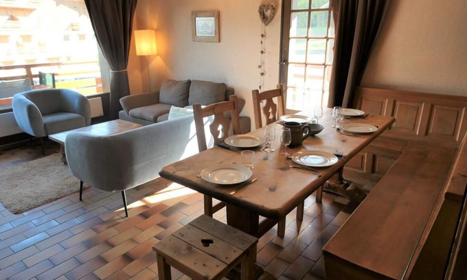 Le Bettex Apartamento | 2.o piso, vista montaña, balcón, parking, tv, 65m², Saint Gervais