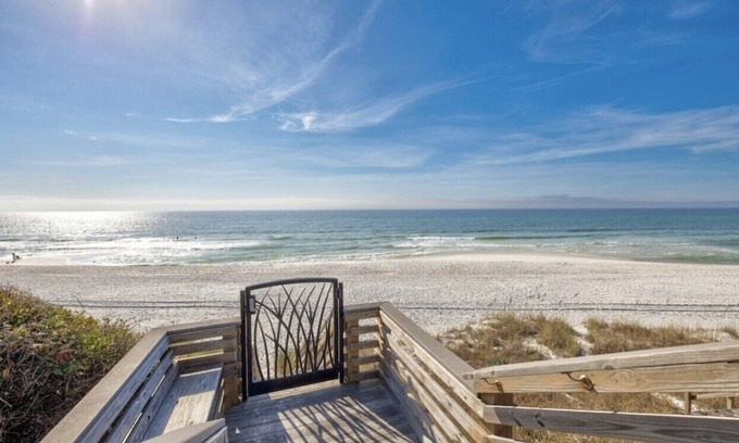Seacrest Casa | 30A Gulf Side-60 Steps To Private Beach-7 Palms-Gated Community-Camp Creek Lake