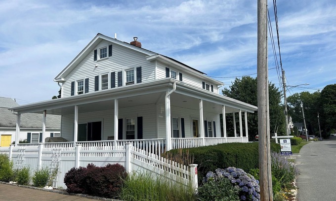 Clinton Casa | 3BR beach house. Steps from private beach. Gardens, wraparound porch. Quiet St.