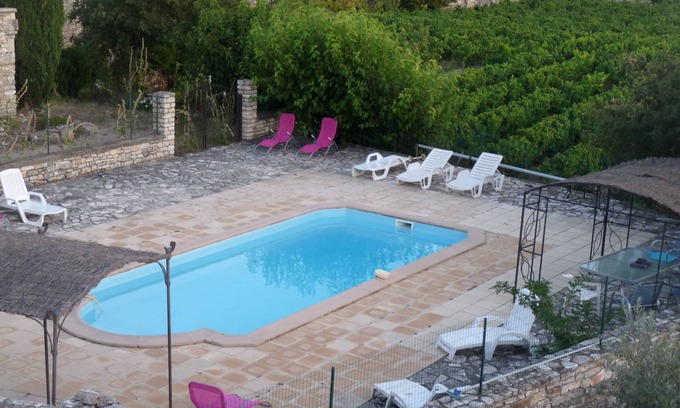 Orgnac-l'Aven Otro | 4 apartamentos para estancias en gran casa de campo con piscina Ardèche