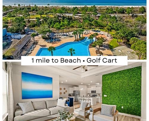 Port St. Joe Casa | 4 Bedroom Sleeps 10 Beach Resort pool, Golf Cart included! Sunsets