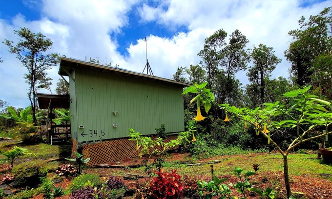 Pahoa Cabina | Cabaña # 4 en el bosque con TV, microondas y baño privado en el interior