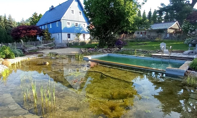 Oberrammenau Apartamento | 4-star family idyll on the lake with pool, sauna and fireplace - your soul says thank you