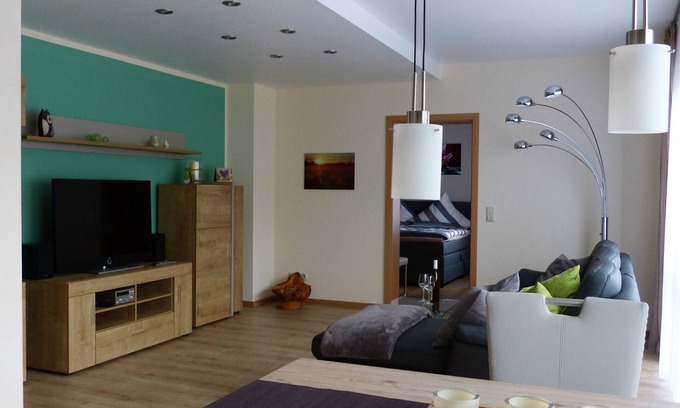 Buchenau Apartamento | 4 star FEWO on the ground floor, parking lot and wallbox, sep. Entrance, terrace, beach chair