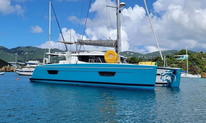 Morne Rouge Alquiler De Eote | 44-foot Luxury Catamaran "SeAtitudes" at Grande Anse Beach in Grenada.