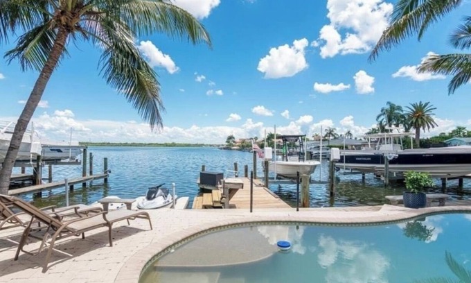 North Redington Beach Casa | 4bd 2ba Waterfront House with Pool, Hot Tub & Boat!