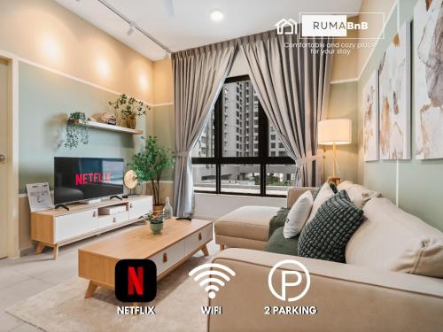Seri Kembangan Apartamento | 4BR Matcha-Inspired Home at Meta Residence by RumaBnB