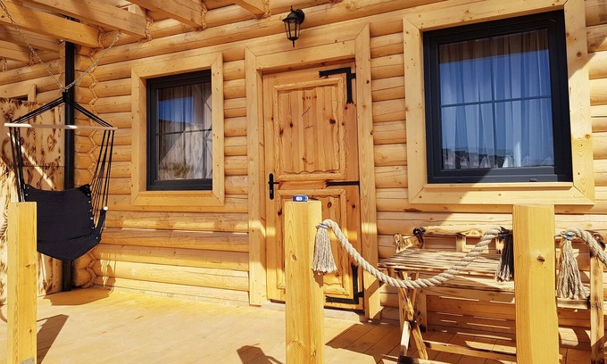 Jastrzebia Gora Casa | 4x BeHappy Woodhouse log cabins Sauna Jacuzzi Gdansk near Jastrzębia Góra