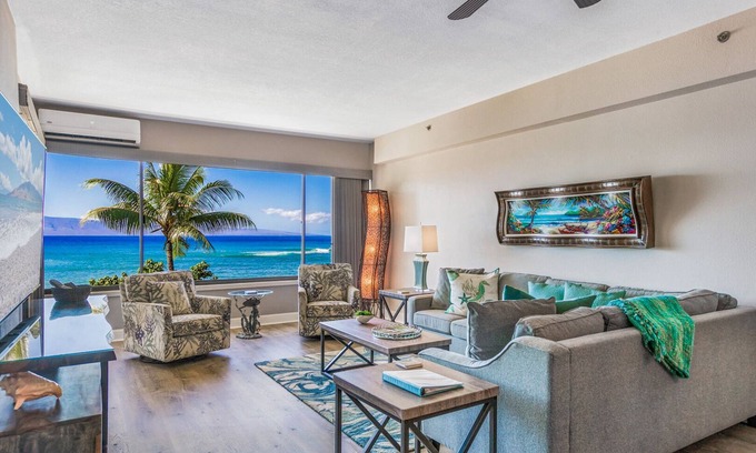 Kahana Condominio | Sands of Kahana, Maui Beachfront, Just Remodeled / Upgraded w / AC. Increíble vista