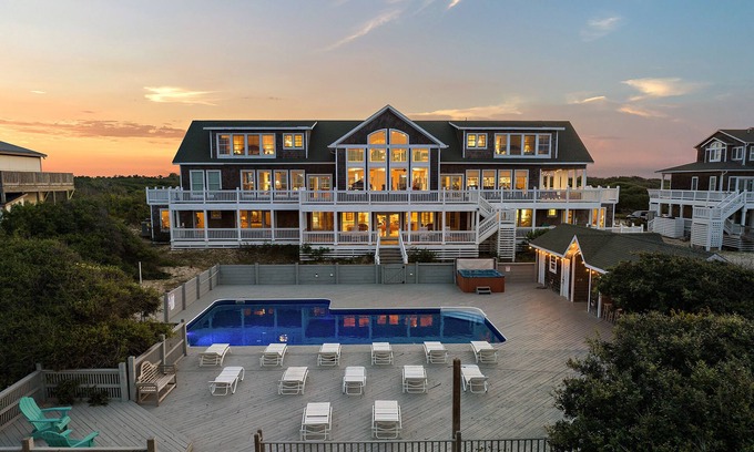 Corolla Casa | $5k off: Oceanfront Estate | 18BR, Sleeps 40 | Pool, Hot Tub, Events