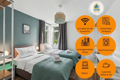 Bocholt Apartamento | 6 Schlafplätze - Zentral, Balkon, Parkplatz, Küche