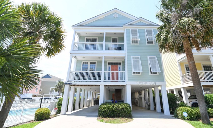 Surfside Beach Casa | 7 BR 2nd Row Beach House with a Heated Pool! Ocean Club