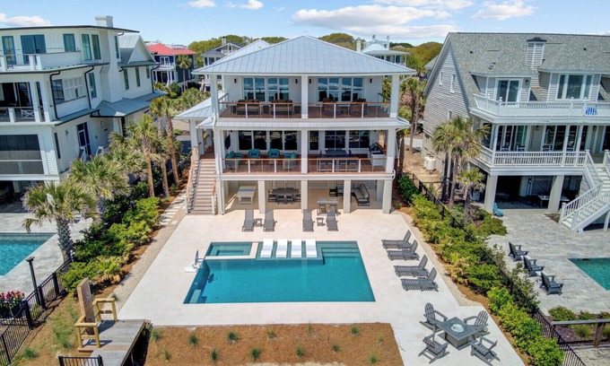Isle of Palms Casa | 712 Ocean Blvd | New Build + Pool, Game Zone, Oceanfront Beach Access, & Views