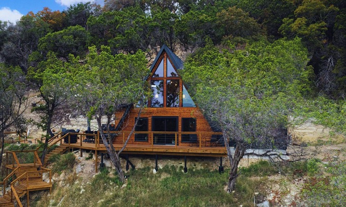 Canyon Lake Cabina | A-Frame with Heated Mini-Pool, Stunning Views