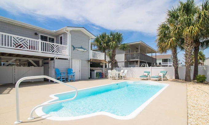 Ocean Isle Beach Cabaña | Absolutely Charming Cottage! Backyard oasis with pool/tiki bar! Prime Location!