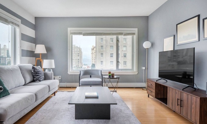 Lower Nob Hill Apartamento | Airy Nob Hill 1BR w/ Sauna + Gym, near Union Sq by Blueground