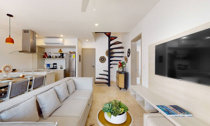 Zama Apartamento | Aldea Zama condo with rooftop pool, private balcony, & great location