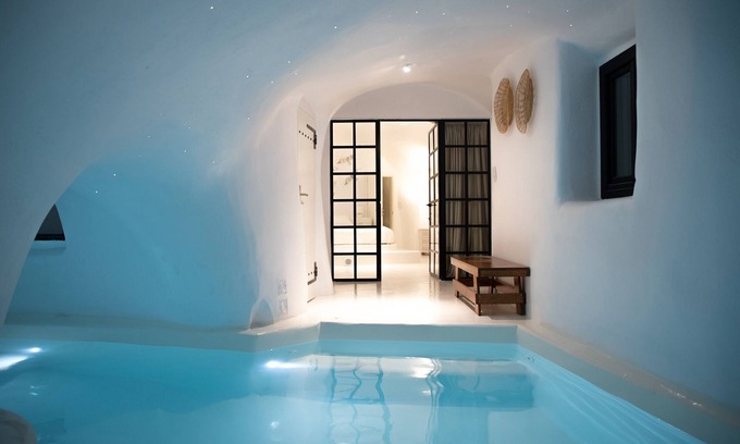 Episkopi Gonias Villa | Aleria Luxury Cave Santorini (piscina privada)