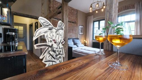 Torgau Apartamento | Altstadt Apartment in Torgau mit Balkon und Kunstgarten