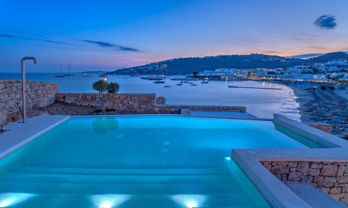 Platis Gialos Casa | Amazing Contemporary villa on the beach Platis Gialos, Walking to Scorpios