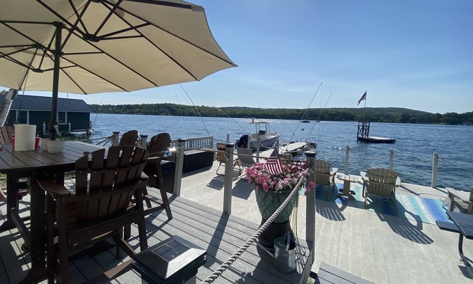 Laconia Cabaña | Amazing Lake Winnipesaukee waterfront family compound with 40 foot dock!!