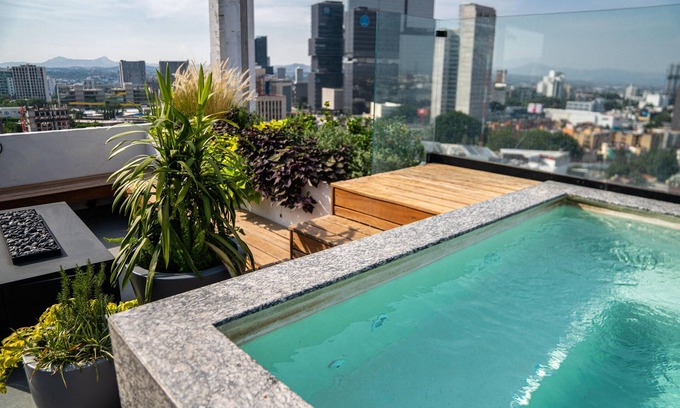 Guadalajara Apartamento | Americas Residence, Downtown, Financial zone, Jacuzzi, Rooftop, Best Wifi. GDL