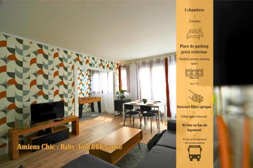 Amiens Nord Apartamento | Amiens Chic - Baby Foot&Élégance