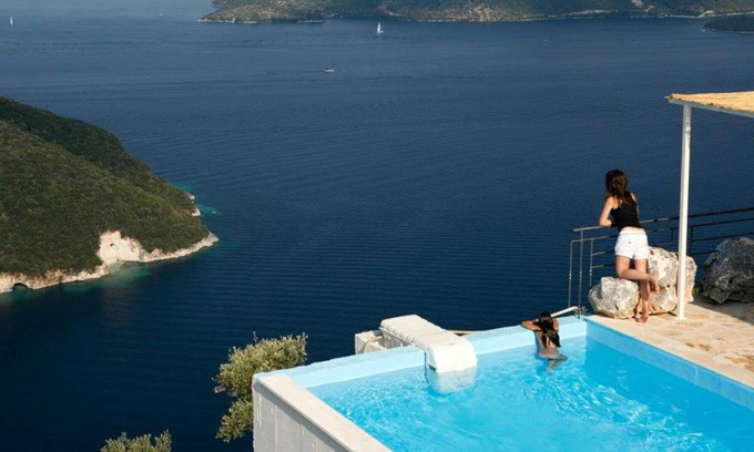 Katokhorion Villa | Villas de Antigoni: una de las vistas más impresionantes del mar mediterráneo.
