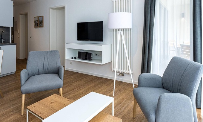 Bensersiel Apartamento | Apartment Nahe der Nordsee mit Terrasse, Parkplatz, Schwimmbad- & Saunanutzung