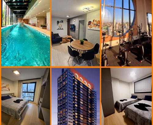Centro Apartamento | Apartamento Suíte e 1Q Premium Centro com Piscina, Academia e Garagem