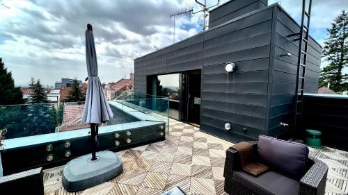 Brno-stred Apartamento | Apartmán se saunou a terasou s výhledem na Brno