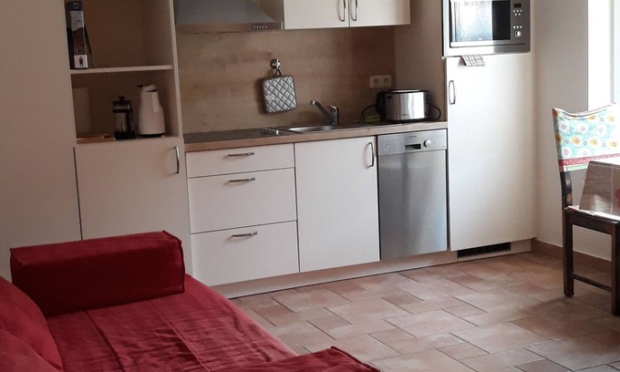 Byhleguhre Apartamento | Apartment 1, combined living room/bedroom, kitchen, shower/WC, terrace - Spreewald